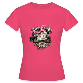 LineDance 2 - T-shirt Femme - rose azalée - Devant - AI Model Female 172 dark (172cm)