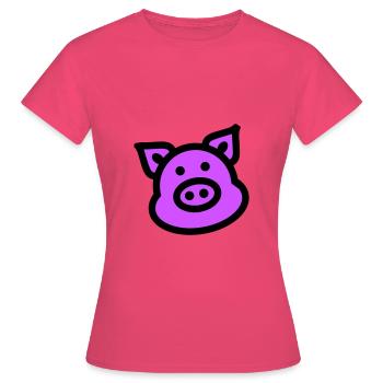 Cochon Animal Rose - T-shirt Femme - rose azalée - Devant - AI Model Female 172 dark (172cm)