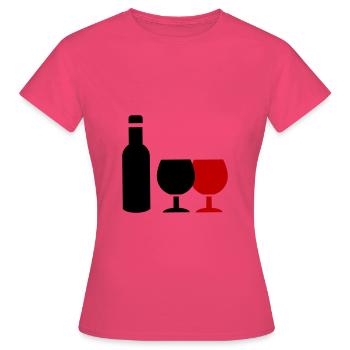 Wein Icon - Frauen T-Shirt - Azalea - Vorne - AI Model Female 172 dark (172cm)