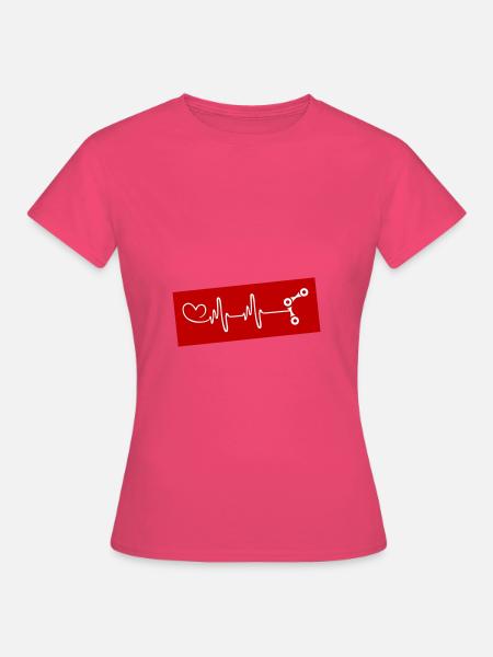 Fahrrad Kette Puls Herz - Frauen T-Shirt - Azalea