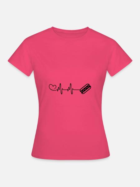 Hotdog Puls Herzschlag - Frauen T-Shirt - Azalea