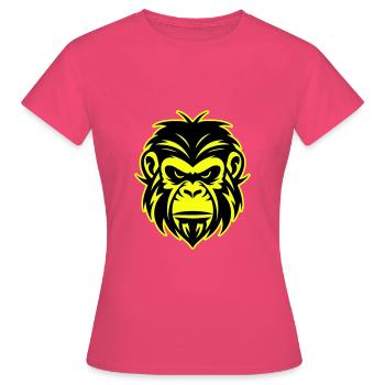 Icône de portrait de tête de singe - T-shirt Femme - rose azalée - Devant - AI Model Female 172 dark (172cm)