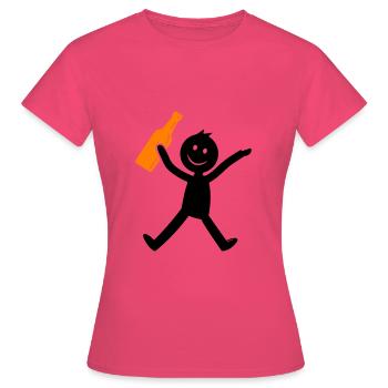 Stick Figure Bière Drôle - T-shirt Femme - rose azalée - Devant - AI Model Female 172 dark (172cm)