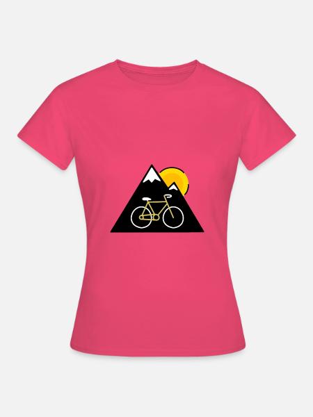 Fahrrad Berg Sonne - Frauen T-Shirt - Azalea