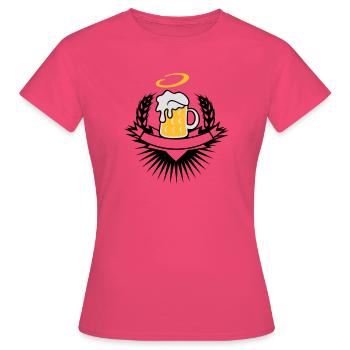 Bierkrug mit Weizenähren und Heiligenschein - Frauen T-Shirt - Azalea - Vorne - AI Model Female 172 dark (172cm)