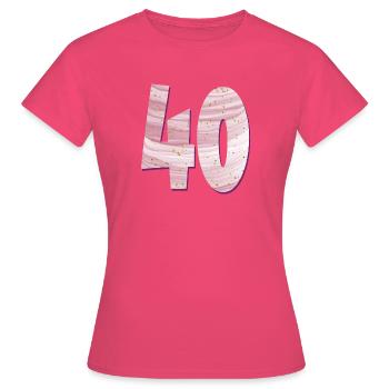 NUMÉRO 40 QUARANTE - QUARANTE ANS D’ANNIVERSAIRE - T-shirt Femme - rose azalée - Devant - AI Model Female 172 dark (172cm)