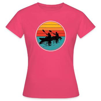 Kajak Duo Circle bei Sonnenuntergang - Frauen T-Shirt - Azalea - Vorne - AI Model Female 172 dark (172cm)