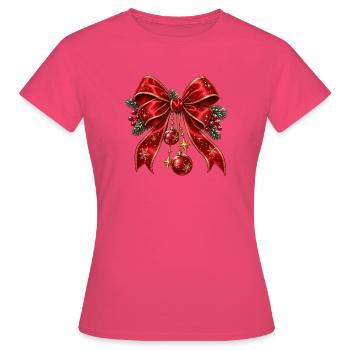 Weihnachtsrote Schleife mit Goldakzenten - Frauen T-Shirt - Azalea - Vorne - AI Model Female 172 dark (172cm)