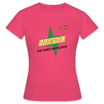 Brawndo, le mutilateur de la soif - T-shirt Femme - rose azalée - Devant - AI Model Female 172 dark (172cm)