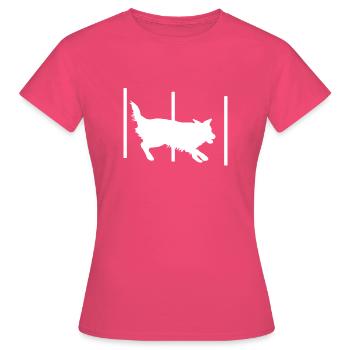 Agility Hundesport Slalom - Frauen T-Shirt - Azalea - Vorne - AI Model Female 172 dark (172cm)