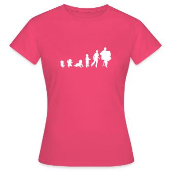 evolution homme accordeoniste accordeon1 - T-shirt Femme - rose azalée - Devant - AI Model Female 172 dark (172cm)