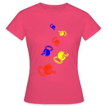 Casque de football - T-shirt Femme - rose azalée - Devant - AI Model Female 172 dark (172cm)