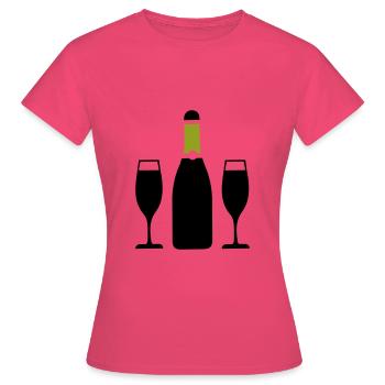 Rotwein Symbol - Frauen T-Shirt - Azalea - Vorne - AI Model Female 172 dark (172cm)