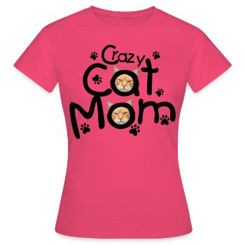 Maman chatte folle - T-shirt Femme - rose azalée - Devant - AI Model Female 172 dark (172cm)