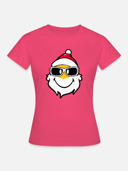 Smiley Santa Claus with Sunglasses - Frauen T-Shirt - Azalea