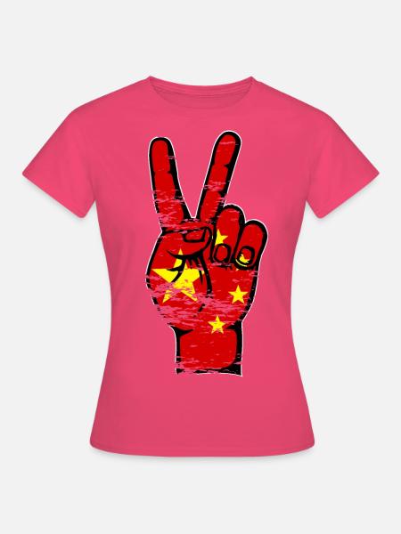 China Flagge Frieden Victory Symbol used - Frauen T-Shirt - Azalea