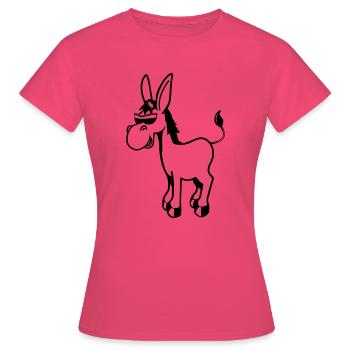 donkey sweet laugh animal muli funny nature baby child - Women's T-Shirt - azalea - Front - AI Model Female 172 dark (172cm)