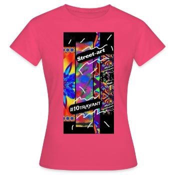 Street art 5 4000 - T-shirt Femme - rose azalée - Devant - AI Model Female 172 dark (172cm)