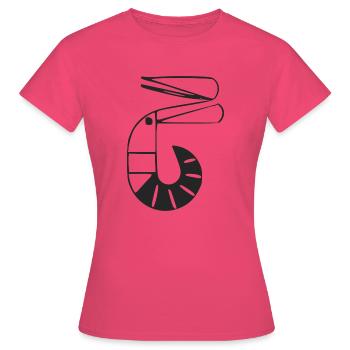 Crevette Stylisée - T-shirt Femme - rose azalée - Devant - AI Model Female 172 dark (172cm)