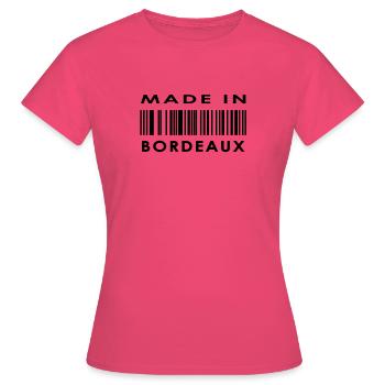 Bordeaux - T-shirt Femme - rose azalée - Devant - AI Model Female 172 dark (172cm)