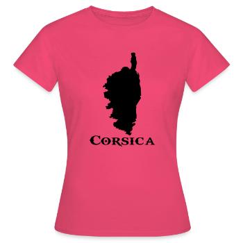 corsica île carte - T-shirt Femme - rose azalée - Devant - AI Model Female 172 dark (172cm)