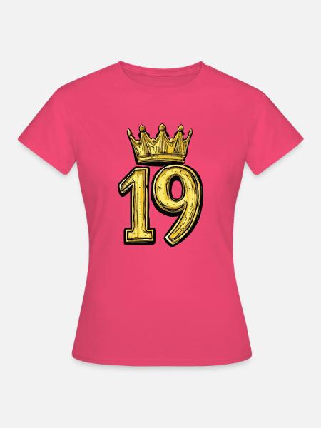 19 Zahl Krone - Frauen T-Shirt - Azalea