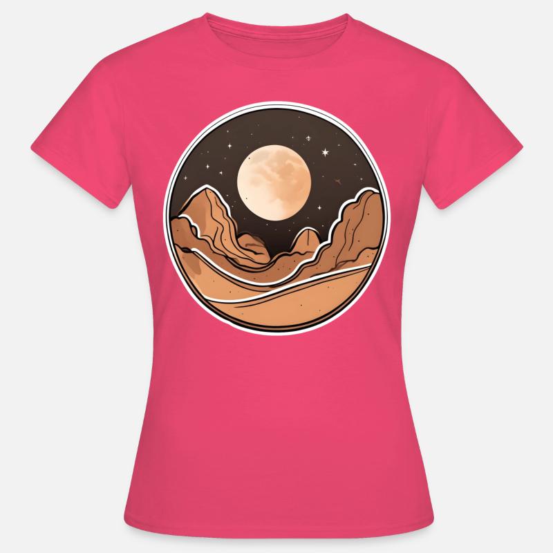 Boho Moon Adventures Exploring the Desert - Women's T-Shirt - azalea