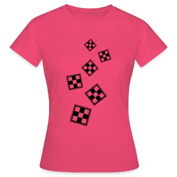 symbole de l’échiquier - T-shirt Femme - rose azalée - Devant - AI Model Female 172 dark (172cm)