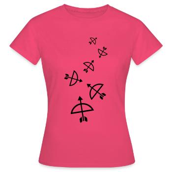 Arc et flèche - T-shirt Femme - rose azalée - Devant - AI Model Female 172 dark (172cm)