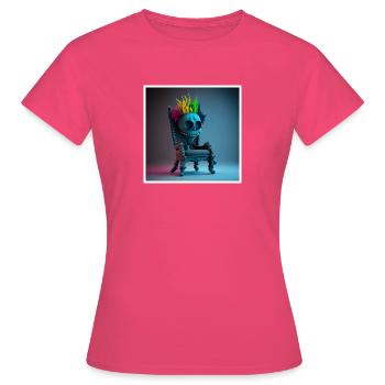Chaise tête de mort colorée, ergonomie - T-shirt Femme - rose azalée - Devant - AI Model Female 172 dark (172cm)