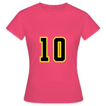 10 Numéro Jersey Dix - T-shirt Femme - rose azalée - Devant - AI Model Female 172 dark (172cm)