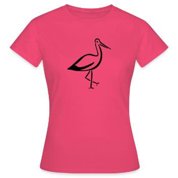 Cigogne - T-shirt Femme - rose azalée - Devant - AI Model Female 172 dark (172cm)