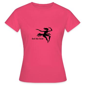 Feel the Beat - Danseur avec lettrage - T-shirt Femme - rose azalée - Devant - AI Model Female 172 dark (172cm)