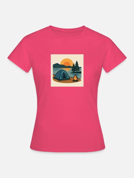 Camping Zelt See - Frauen T-Shirt - Azalea