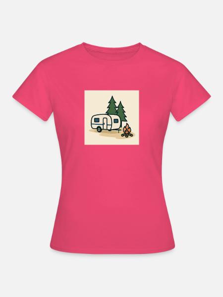 Camping Wohnwagen Tannen - Frauen T-Shirt - Azalea