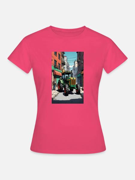 Traktor auf Bauernprotest - Frauen T-Shirt - Azalea