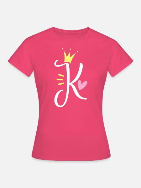 Buchstabe K Anfangsbuchstabe Krone - Frauen T-Shirt - Azalea