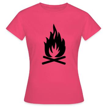 Feu de camp - T-shirt Femme - rose azalée - Devant - AI Model Female 172 dark (172cm)