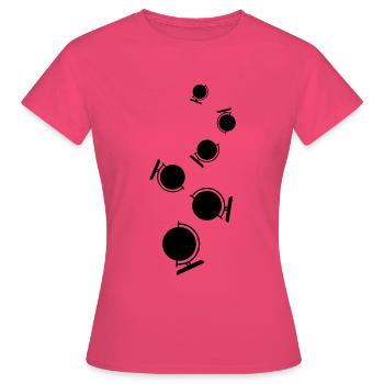 Globus symbol icon - Frauen T-Shirt - Azalea - Vorne - AI Model Female 172 dark (172cm)