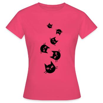 Tête de chat - T-shirt Femme - rose azalée - Devant - AI Model Female 172 dark (172cm)