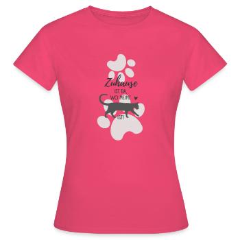 Zu hause ist wo meine Katze ist. - Frauen T-Shirt - Azalea - Vorne - AI Model Female 172 dark (172cm)