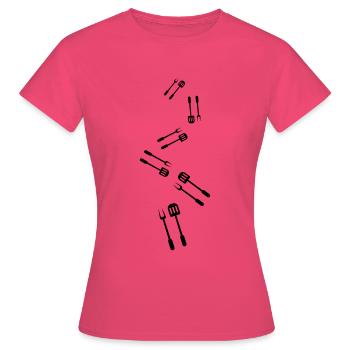 Grillzange Grillen Symbol - Frauen T-Shirt - Azalea - Vorne - AI Model Female 172 dark (172cm)