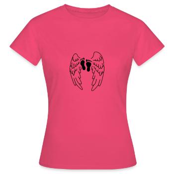 Ailes de pieds de bébé - T-shirt Femme - rose azalée - Devant - AI Model Female 172 dark (172cm)