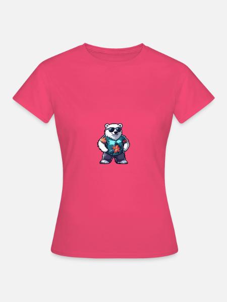 Eisbär Comic Urlaub - Frauen T-Shirt - Azalea