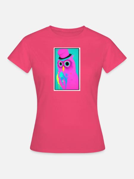 Eule mit Hut - Frauen T-Shirt - Azalea