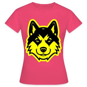 Tête de chien Akita - T-shirt Femme - rose azalée - Devant - AI Model Female 172 dark (172cm)