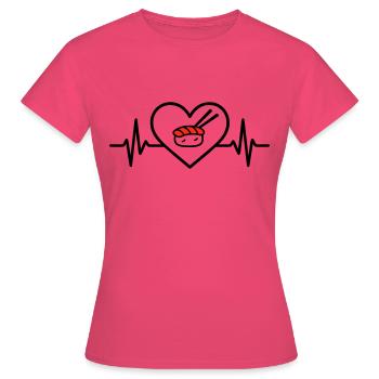 Sushi Japanische Kueche Herz - Frauen T-Shirt - Azalea - Vorne - AI Model Female 172 dark (172cm)