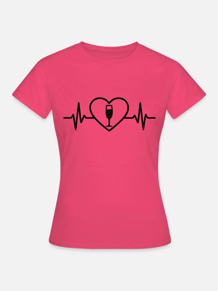 Sektglas Herz - Frauen T-Shirt - Azalea