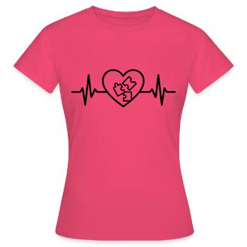 Herz Puzzle Spiel Stuecke - Frauen T-Shirt - Azalea - Vorne - AI Model Female 172 dark (172cm)
