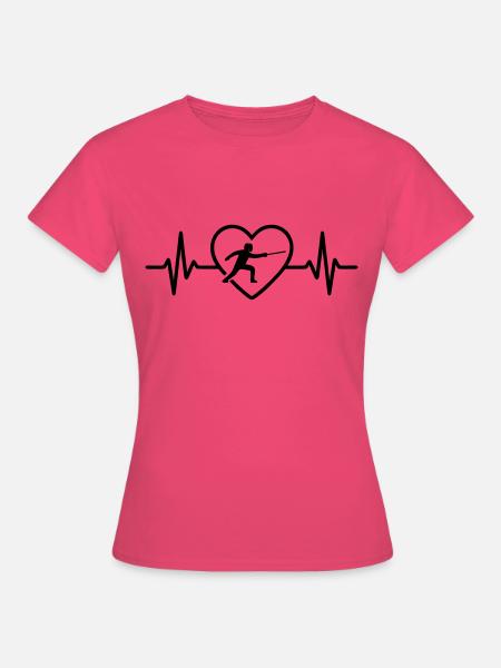 Fechten Herz - Frauen T-Shirt - Azalea